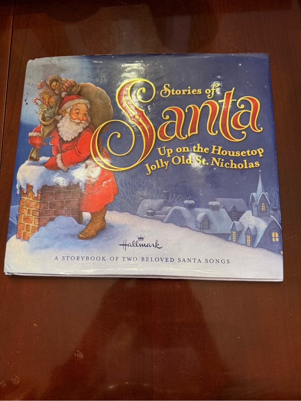 Hallmark Santa Storybook - Red, Blue & Gold Illustrated Cover